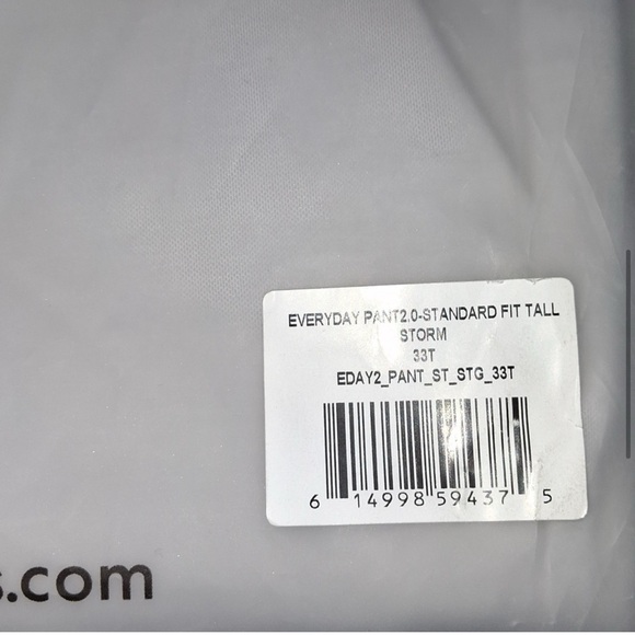 BYLT Basics Everyday Pant 2.0 Standard Fit Tall Color: Storm Size: 33 Tall - Picture 3 of 8